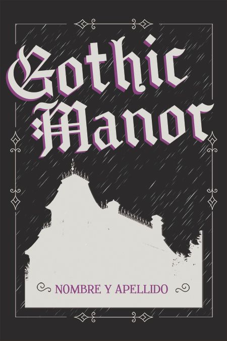 portada para libro de terror misterio de una mansion gotica minimalista